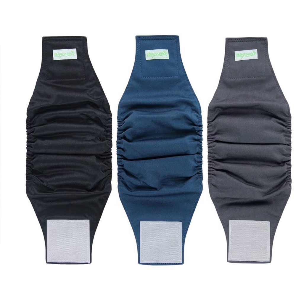 Wegreeco Washable Male Dog Belly Band (Stylish Pattern) - Pack of 3 -
